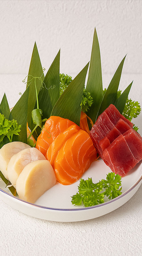 sashimi japonés de gambas